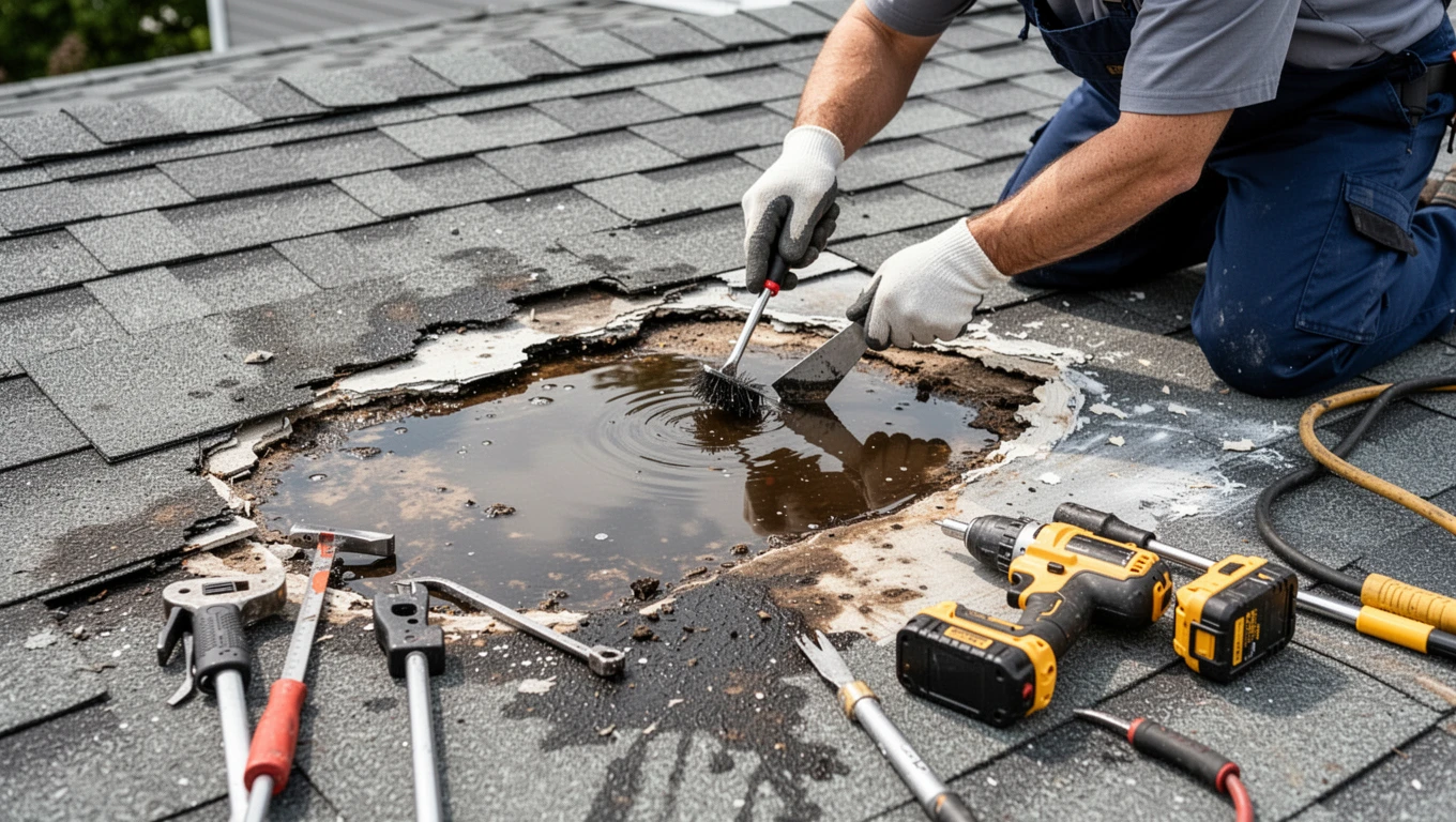 Roof Leak Water Damage Repair