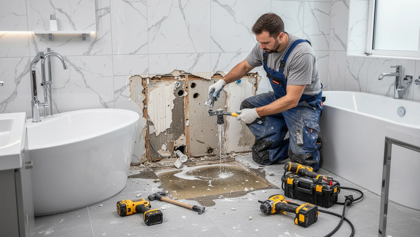 Bathroom Water Damage Repair