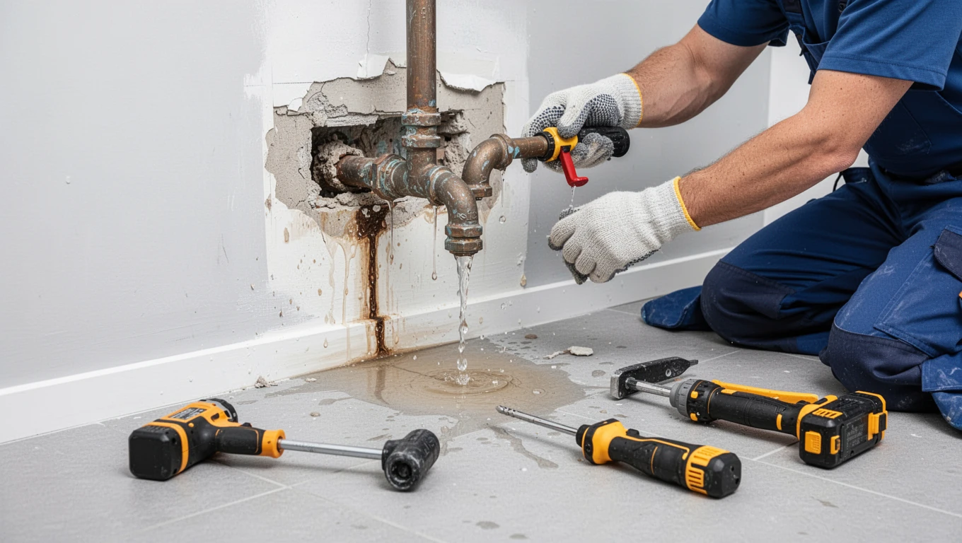 Leaking Pipe Water Damage Repair